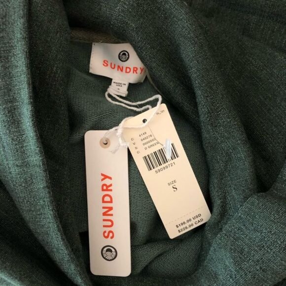 Sundry Green Galen Chenille Terry Striped Hoodie NWT - Picture 10 of 13